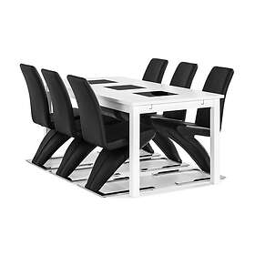 Scandinavian Choice Jasmin Matgrupp med 6 st Zion Stolar Vit/Svart PU