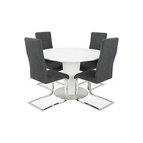 Scandinavian Choice Cubic Matgrupp 120 cm Vit 4 st Cibus Stolar Ljusgrå