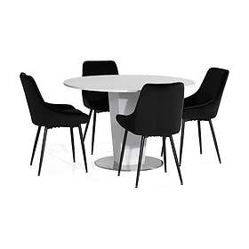 Scandinavian Choice Cubic Matgrupp 120 cm med 4 Alsarp Stol Vit/Svart