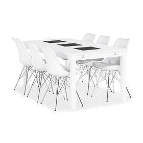 Scandinavian Choice Jasmin Matgrupp med 6 st Shell Stolar Vit/Krom
