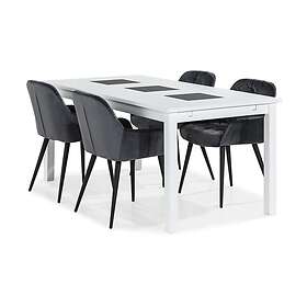 Scandinavian Choice Jasmin Matgrupp 180 cm 4 Giovanni Stol Sammet Vit/Grå