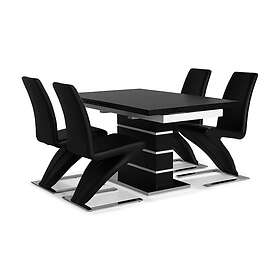 Scandinavian Choice Macahan Förlängningsbar Matgrupp 140 cm med 4 Zion Stol Vit/Svart