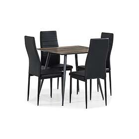 Scandinavian Choice Marcelen Matgrupp 80 cm med 4 Ted Stol Brun/Svart