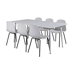 Ypas Matgrupp 180 cm inkl 6 Kullersbro Stolar Vit/Svart