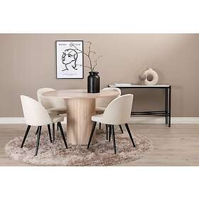 Biana Matgrupp 110 cm Rund inkl 4 Valera Manchesterstolar Beige/Svart 15596-840_1+19960-890_4