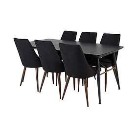 Irunea Förlängningsbar Matgrupp 180cm inkl 6 Campomar Stolar Svart/Brun