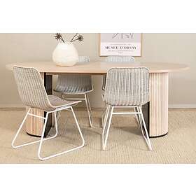Biana Matgrupp 200 cm Oval inkl 4 Ezra Stolar Beige/Vit 15595-840_1+18020-709_4