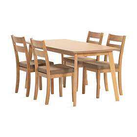 Curtea Matbord 165 cm inkl 4 Edini Matstolar Brun