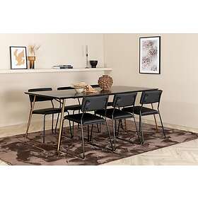 Pipi Matgrupp 190 cm inkl 6 Kenth Stolar Svart/Koppar 15574-898_1+15567-458_6