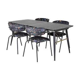 Irunea Förlängningsbar Matgrupp 180cm inkl 4 Arcarazo Stolar Svart/Flerfärgad