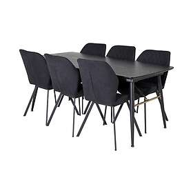 Irunea Förlängningsbar Matgrupp 180 cm inkl 6 Sumoas Stolar - Svart