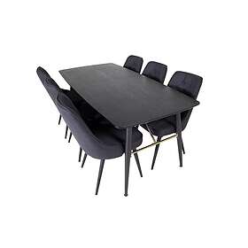Irunea Förlängningsbar Matgrupp 180 cm inkl 6 Valera Stolar Svart/Vit