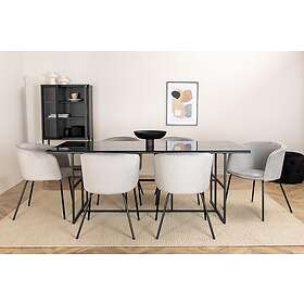 Leifa Matgrupp 200 cm inkl 6 Berita Stolar Svart/Grå 15591-888_1+15562-885_6