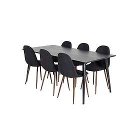 Balisa Matgrupp 180 cm inkl 6 Ypas Stolar Svart/Brun