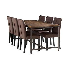 Wilmer Matgrupp 180 cm inkl 6 Brunnevik Stolar Konstläder Brun