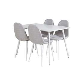 Ypas Matgrupp 120 cm inkl 4 Stolar Vit/Grå