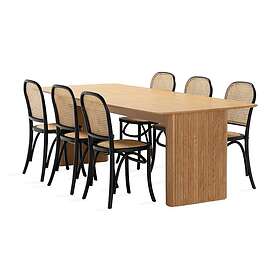 Nixrai Matbord 240 cm med 6st Bjarshog Matstol Ek