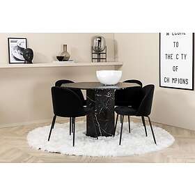 Marbs Matgrupp 110 cm Rund inkl 4 Foyos Stolar Svart 15589-588_1+15033-888_4