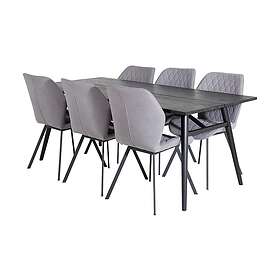 Zenazmi Förlängningsbar Matgrupp 195 cm inkl 6 Sumoas Stolar Svart/Grå