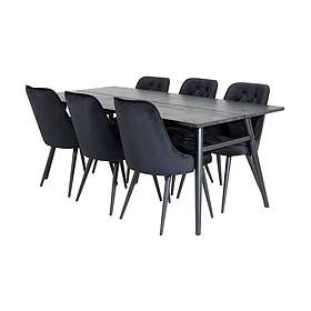 Zenazmi Matgrupp 195 cm inkl 6 Valera Lyx Sammetsstolar Svart