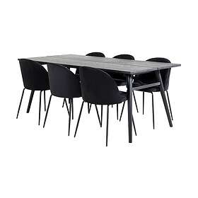 Zenazmi Förlängningsbar Matgrupp 195 cm inkl 6 Foyos Stolar Svart