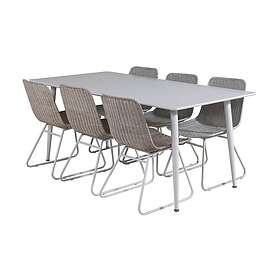 Ypas Matgrupp 180 cm inkl 6 Ezra Stolar Vit