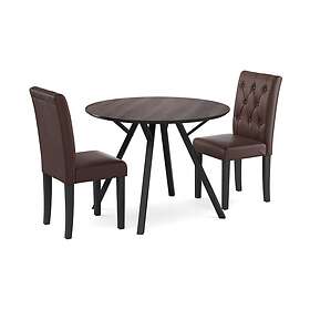 Eirys Matgrupp 100 cm Rund inkl 2 Brunnevik Stolar Brun/Svart