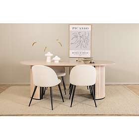 Biana Matgrupp 200 cm Oval inkl 4 Valera Manchesterstolar Beige/Svart/Beige 15595-840_1+19960-890_4