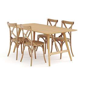 Jerup Matbord 180 cm med 4 Kalb Matstolar Natur