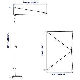 IKEA Parasoll 150x100 Cm
