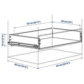 IKEA KONSTRUERA Låda utan front 15x40 cm