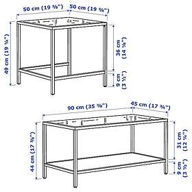 IKEA VITTSJÖ Satsbord, set om 2 90x50 cm