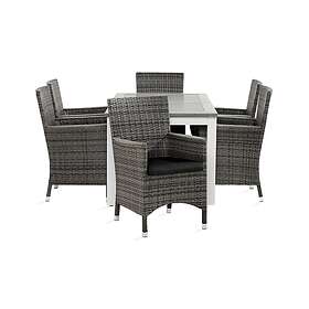 Monaco Matgrupp 90x152-210 6 Thor Lyx Stol m Armledare Dyn Hvit/Grå/Aintwood/Sva