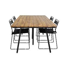 Venture Home Chan Matgrupp 200cm 4 Lina Matstolar Brown/Vit GR21463