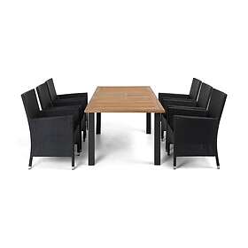 Comfort Garden Las Vegas Matgrupp 152-210 6 Thor Lenestol Sort/Teak/Svart