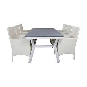 Venture Home Virya Matgrupp 200cm 6 Malin Karmstolar Sort/Grå GR21545