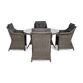 Marcus Matgrupp 140 Rund 4 Armchairs m Dyna Grå