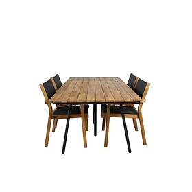 Venture Home Chan Matgrupp 200cm 4 Venice Stapelbara Matstolar Sort/Br GR21479