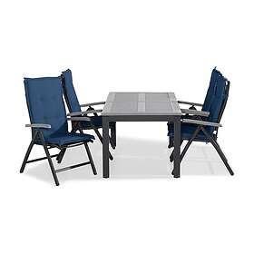 Comfort Garden Monaco Matgrupp 152-210x90 4 Positionsstol m Dyna Sort/Grå/Blå