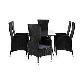 Thor Matgrupp 140 6 Jenny Ställbar Lenestol m Dyna Sort/Sort/Grå