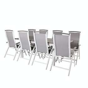 Venture Home Albany Förlängningsbar Matgrupp 160-240cm 8 Chairs Grey/Vit GR18233