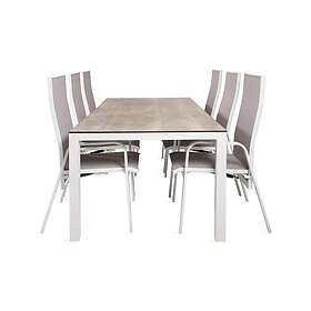 Venture Home Llama Matgrupp 205cm 6 Copacabana Reclinerstolar Sort/Grå GR18373