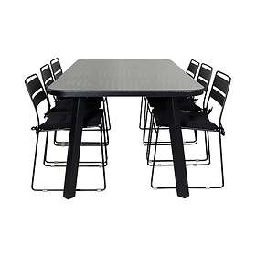 Venture Home Paola Matgrupp 200cm 6 Lina Matstolar Svart GR21565