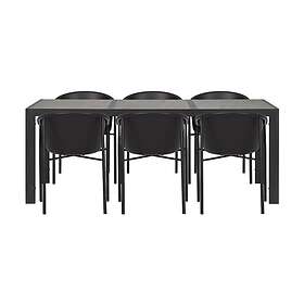 Kenys Matgrupp 195 cm 6 Verias Stolar Sort/Beige