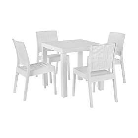Trädgårdsset av bord och 4 chairs FOSSANO Vit 265648