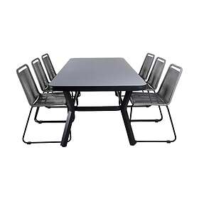Venture Home Virya Matgrupp 200cm 6 Lindos Matstolar Sort/natur GR21559