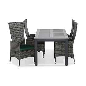 Comfort Garden Monaco Matgrupp 152-210x90 4 Jenny Lenestol Ställbar m Dyna Sort/