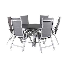 Venture Home Copacabana Matgrupp Rund Ø140cm 6 Albany Stolar Sort/natu GR21731