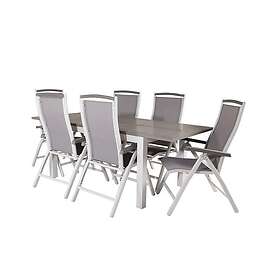 Venture Home Albany Förlängningsbar Matgrupp 152-210cm 6 Chairs Grey/Vit GR18991