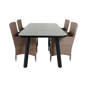 Venture Home Paola Matgrupp 200cm 6 Malin Armchairs Svart GR21573